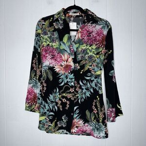 SanLorenzo Bikinis Women’s Floral Summer Coverup Swim Black Size S NWT